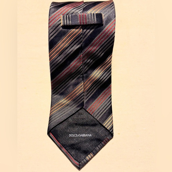 Dolce & Gabbana Black and Red Striped Tie - Picture 1 of 4